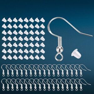 50pcs Beads for Jewelry #22144 Sterling Silver Earring Hooks